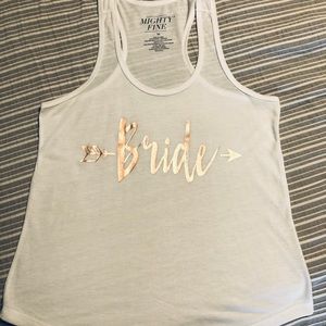 “BRIDE” white tank top, size M